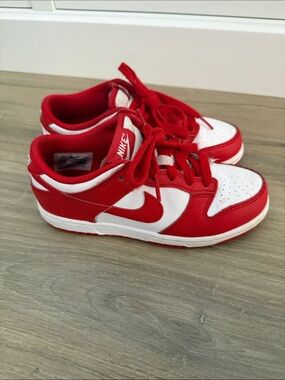 Nike Dunks Kids Red and White Low-Top Sneakers